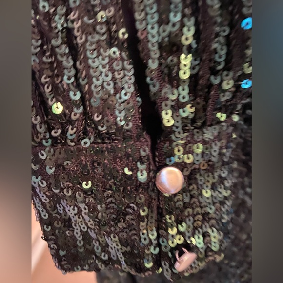 Cable & Gauge Sequins Blouse NWT XS Wicked Elphaba - Picture 5 of 7
